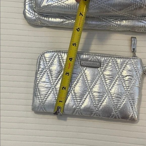 Baggallini Shimmering Silver Quilted Crossbody Bag - Picture 12 of 12